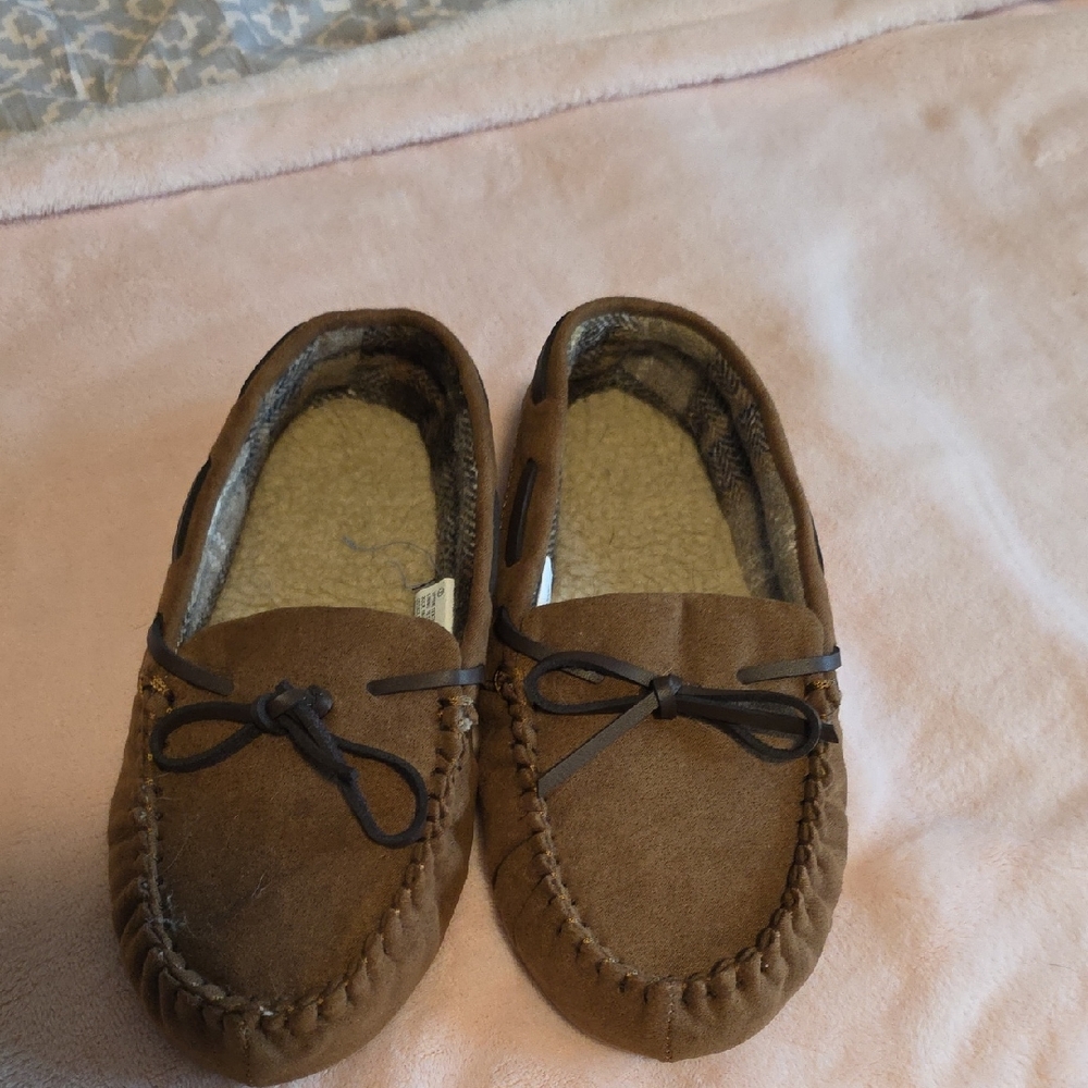 Target Brown Suede Moccasin Kids Slippers